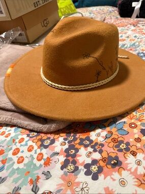 Brown Kids Felt Ranch Hat with Embroidered Detail